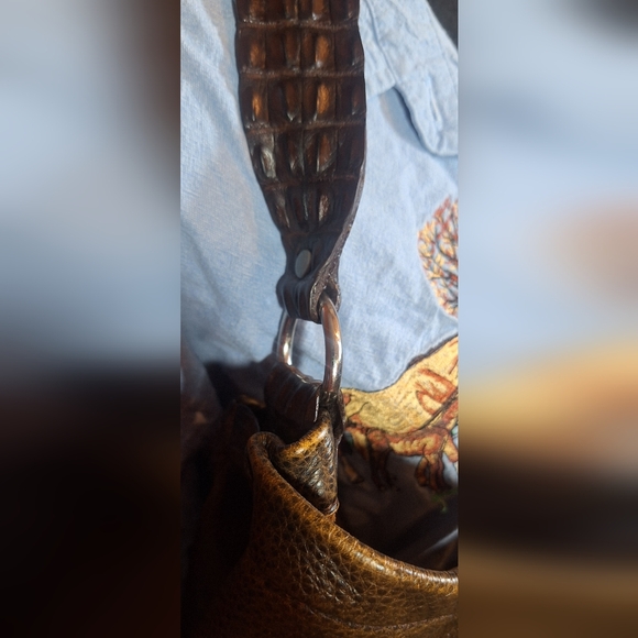 🐂Vintage CRYSTAL PISTOL unique, distressed leather over-the- shoulder purse - Picture 10 of 16